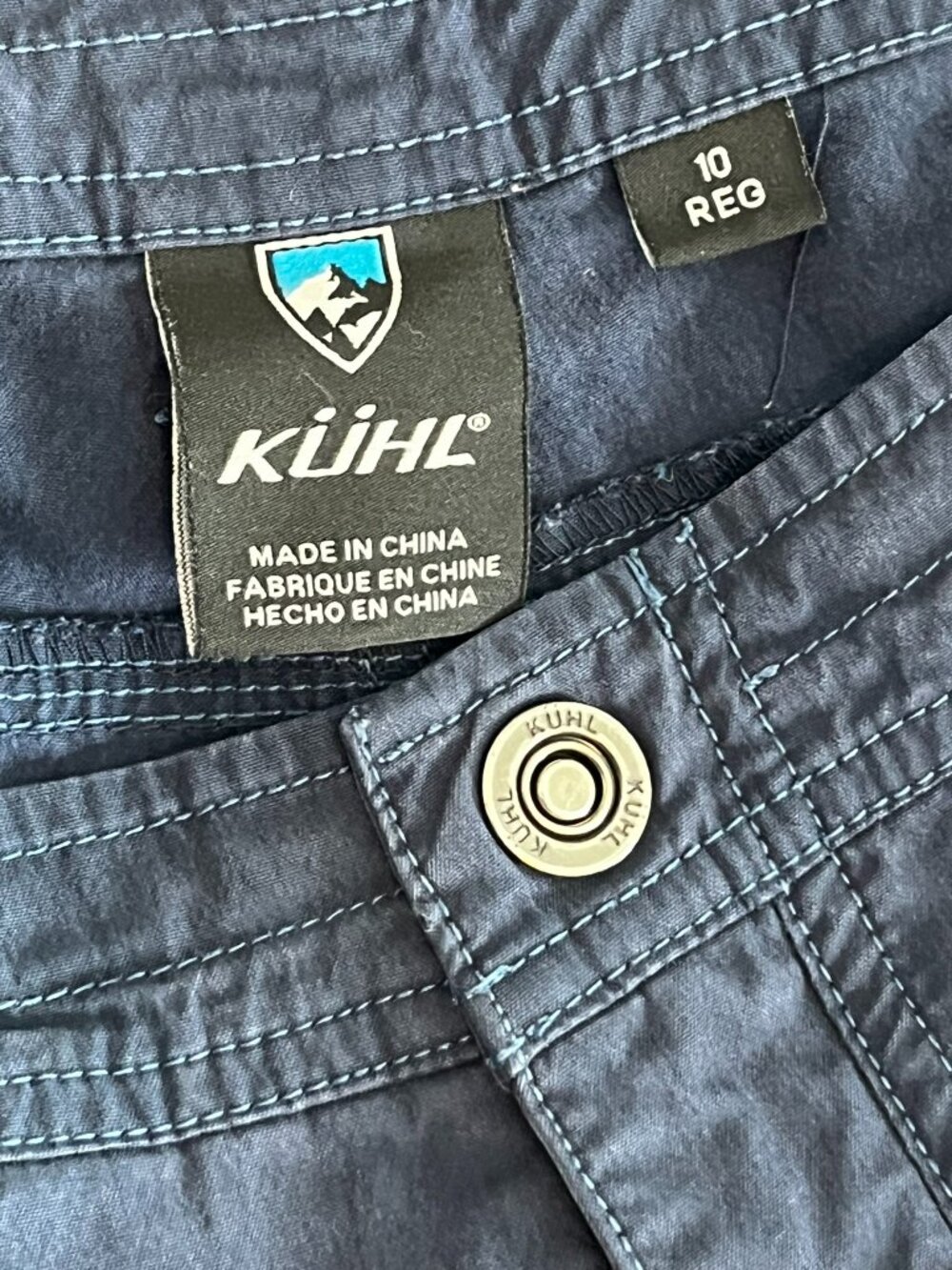 Kuhl cargo pocket hiking pants Navy Blue 10 reg hemmed to 27" - Picture 2 of 2